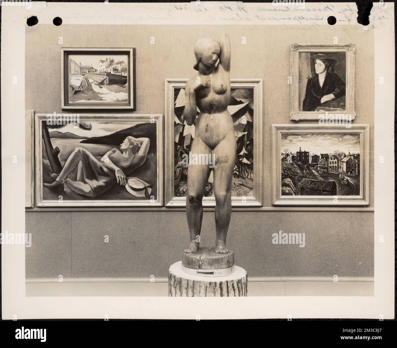 [Illisible] Massachusetts WPA Project ex[hibi]ted Independent show @ 351 Newbury St., Boston, 18 février-10 mars 1940 , exposition d'art, Galeries et musées. Collection de photographies du Massachusetts WPA Federal Art Project Banque D'Images