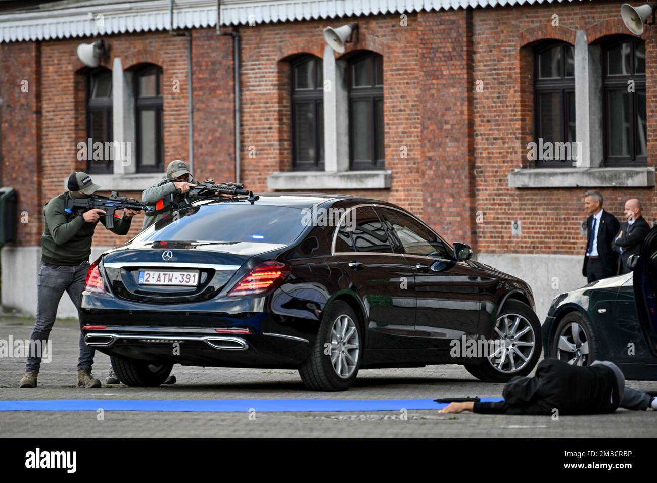 Illustration prise lors d'une visite royale au DSU, Direction des unités spéciales, de la police fédérale, à Etterbeek, Bruxelles, le jeudi 29 septembre 2022. BELGA PHOTO ERIC LALMAND Banque D'Images