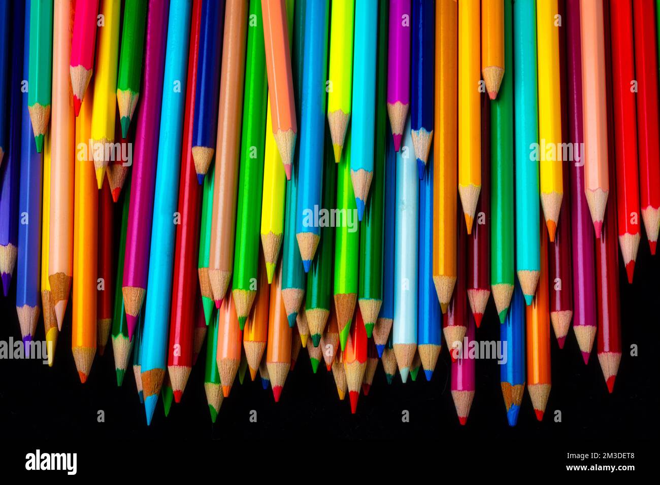 Lignes de beaux crayons de couleur encore la vie Banque D'Images