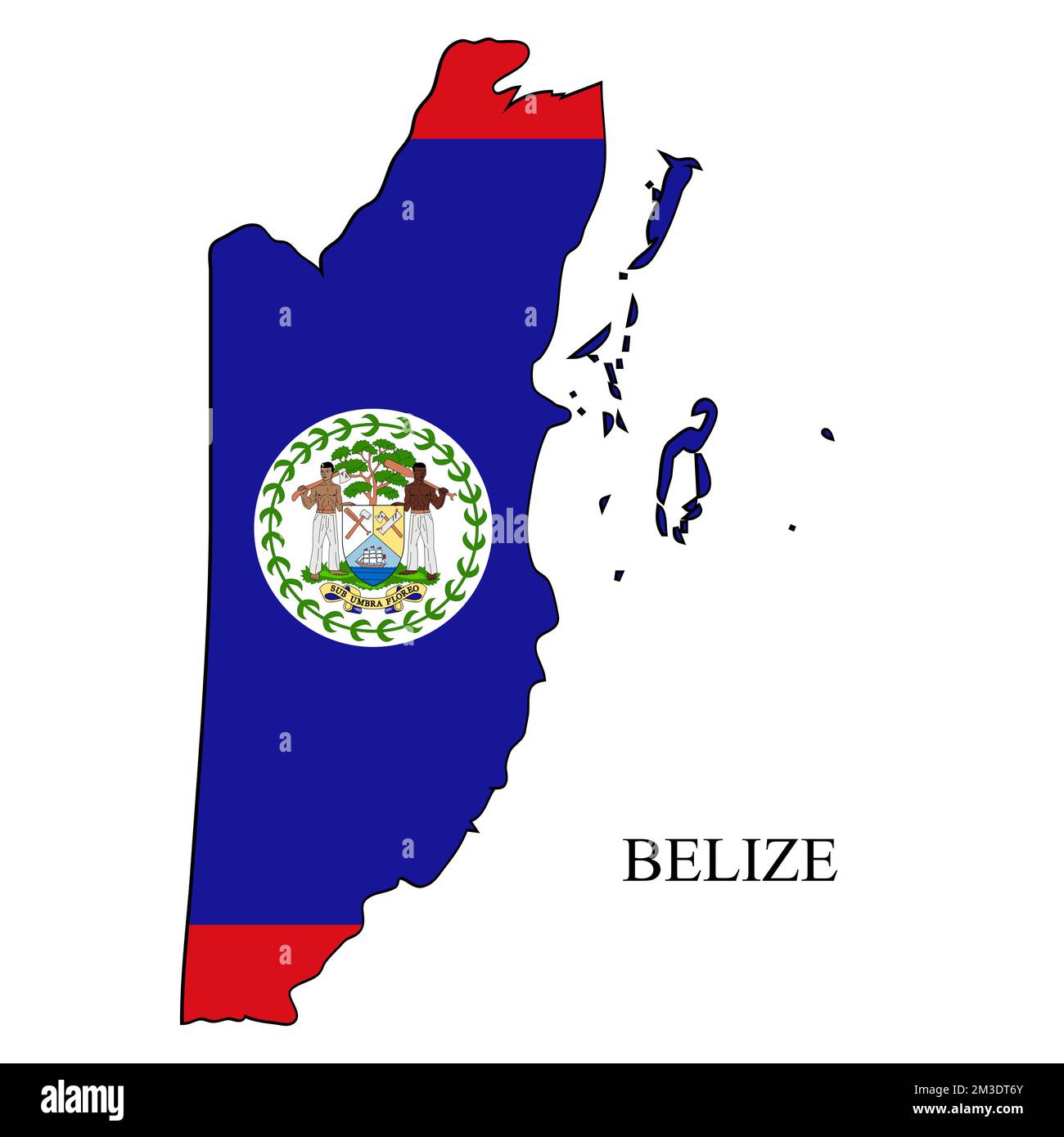 Illustration du vecteur de carte Belize. Économie mondiale. Pays célèbre. Amérique centrale. Amérique. Illustration de Vecteur