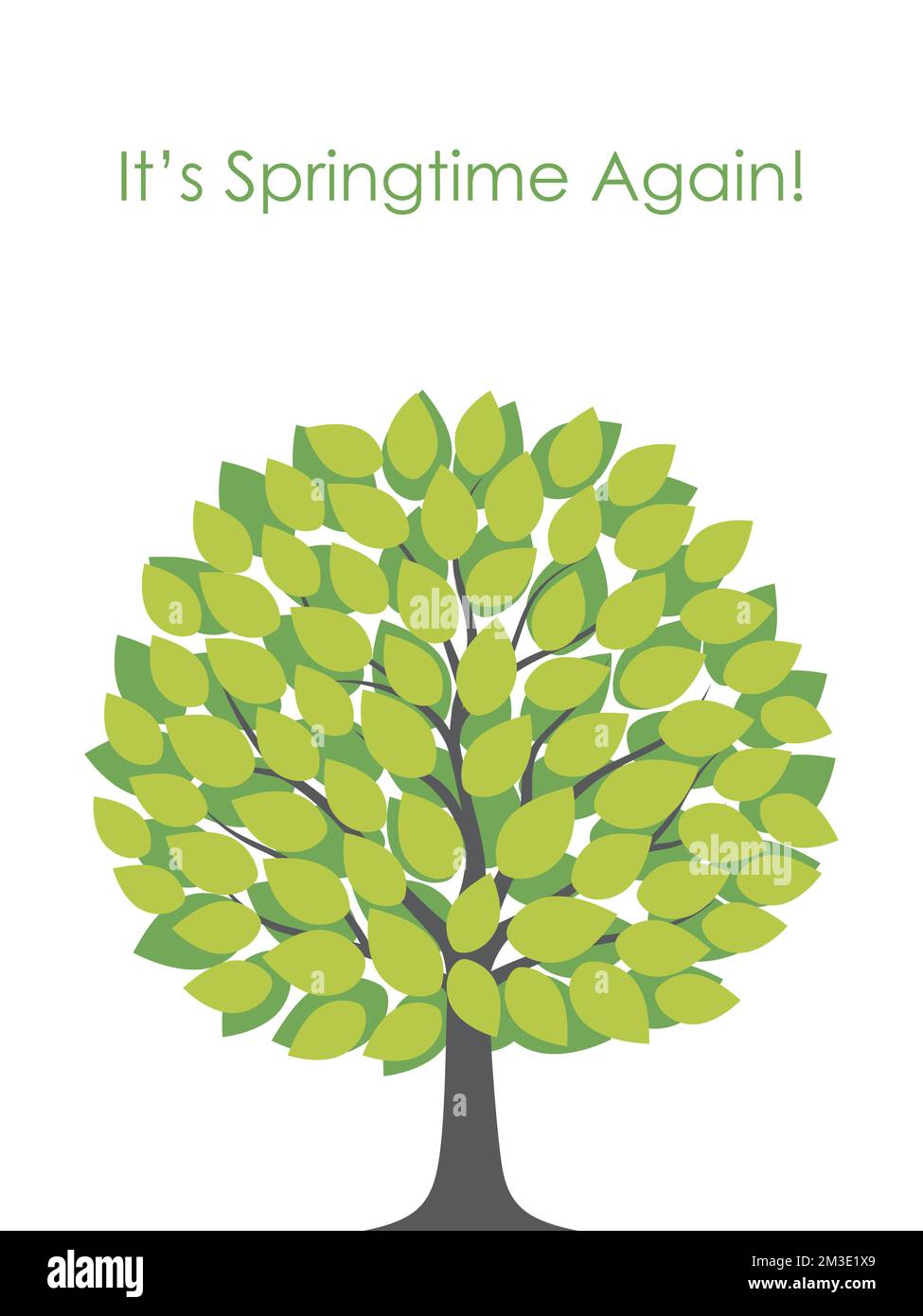Symbole d'arbre vectoriel vert frais de printemps avec espace de texte isolé sur Un arrière-plan blanc. Illustration de Vecteur