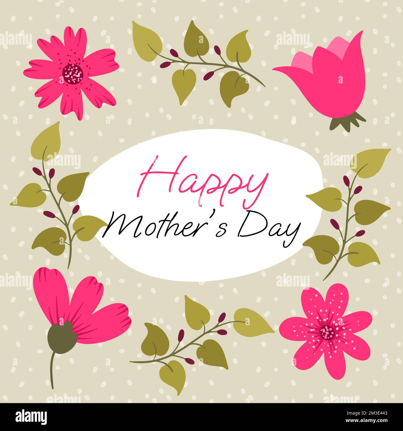 carte de vœux avec motif fleuri et texte happy mothers day Illustration de Vecteur