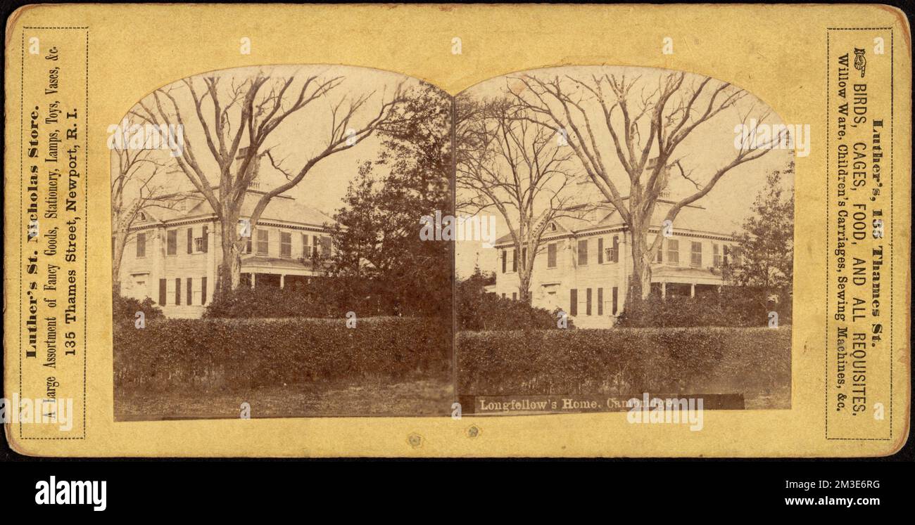 Maison de Longfellow, Cambridge , Maisons, Longfellow, Henry Wadsworth, 1807-1882 Banque D'Images