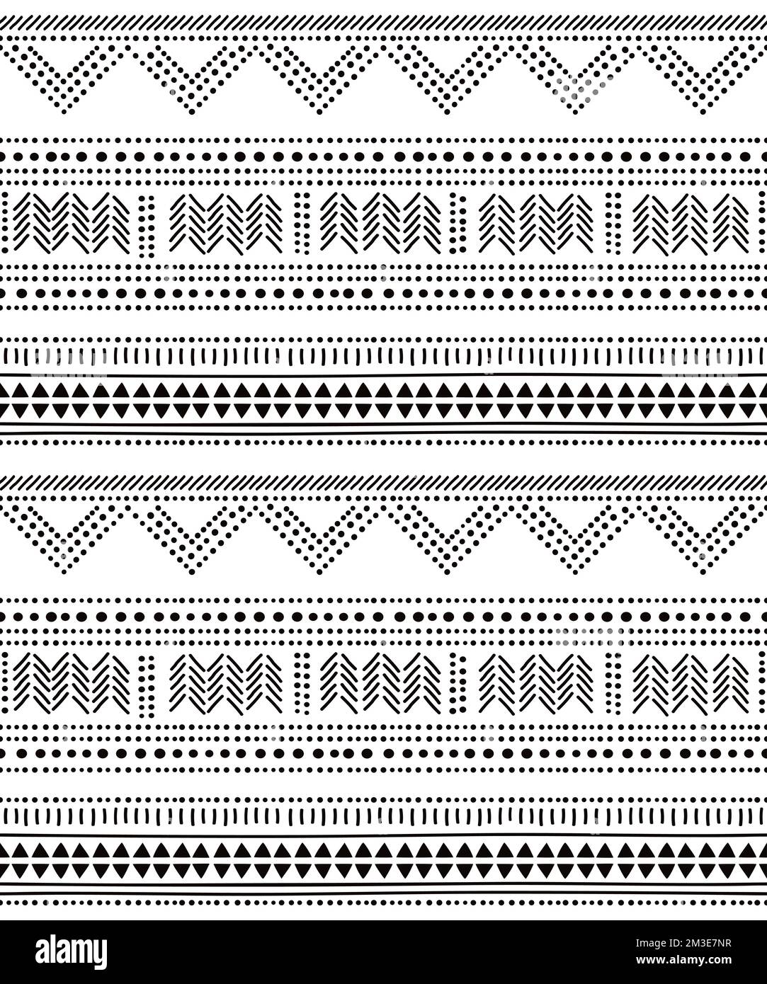 Arrière-plan en zigzag à pois, motif géométrique vectoriel sans couture inspiré de la poterie préhistorique, art populaire Bell Beaker de Grande-Bretagne, Irlande, Illustration de Vecteur