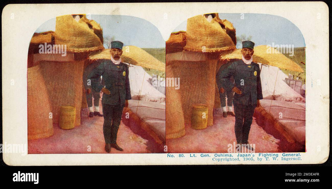 Général de division Oshima, général de combat du Japon, officiers