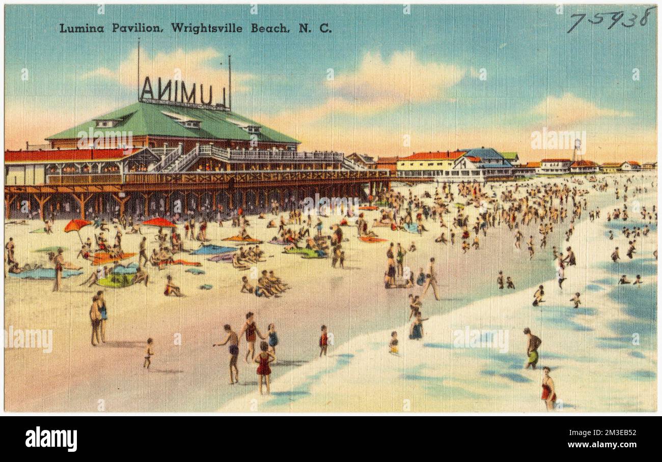 Lumina Pavilion, Wrightsville Beach, N. C. , installations sportives et récréatives, plages, Tichnor Brothers Collection, cartes postales des États-Unis Banque D'Images