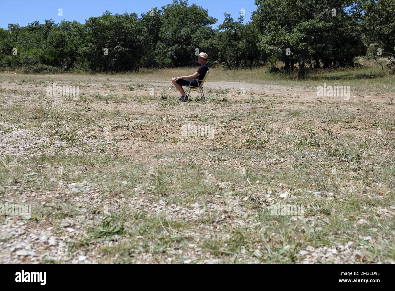 Meditaion ou préparation de yoga en plein air Banque D'Images