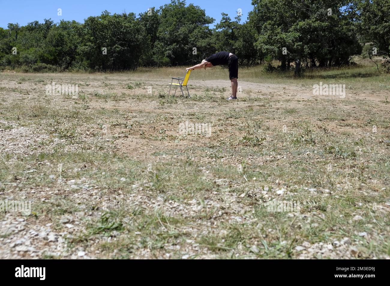 Meditaion ou préparation de yoga en plein air Banque D'Images