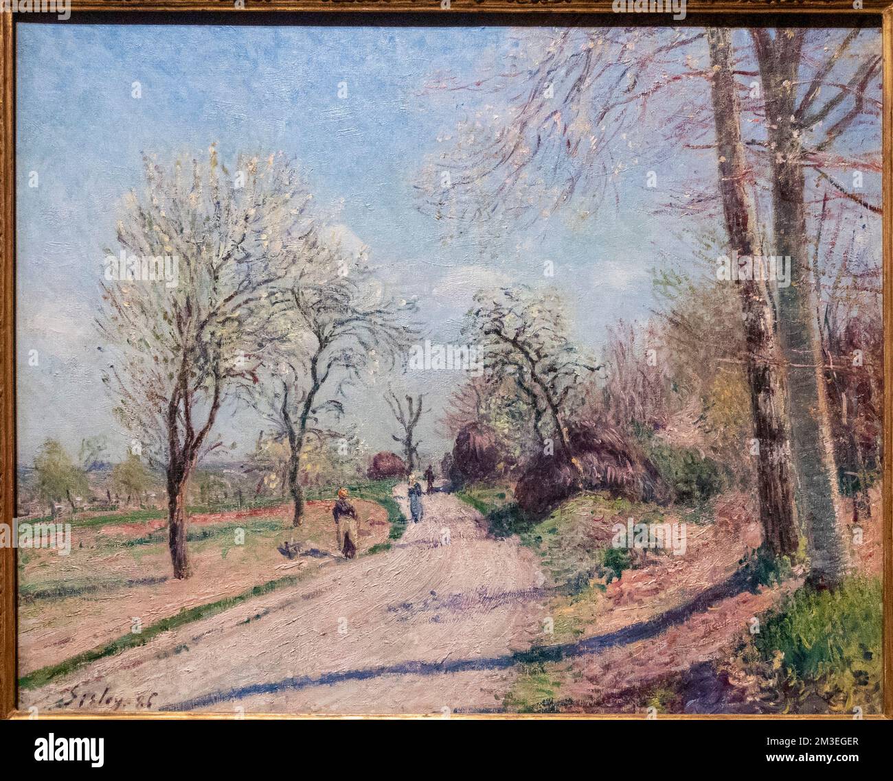 Alfred Sisley, route de Veneux à Moret—jour du printemps (route de Veneux à Moret—jour de printemps), 1886. Musée d'art de Denver, Colorado, États-Unis. Banque D'Images