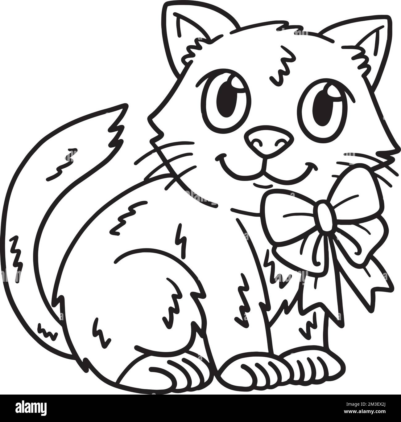 Adorable Kitten page de coloriage isolée pour enfants Illustration de Vecteur