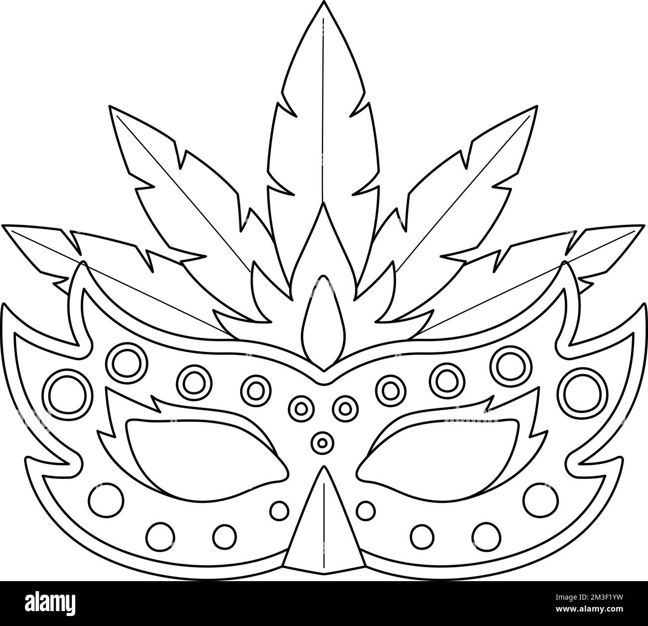 Mardi gras masque page de coloriage isolée pour enfants Image Vectorielle  Stock - Alamy