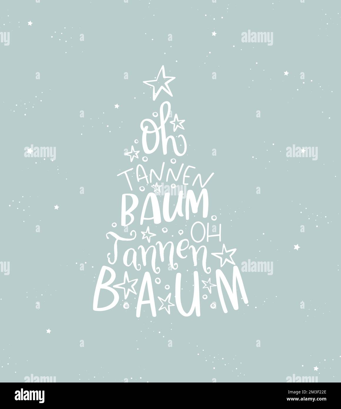 Joli motif de Noël écrit à la main en allemand, disant « Oh arbre de Noël » - idéal pour les cartes, les invitations, les bannières Illustration de Vecteur