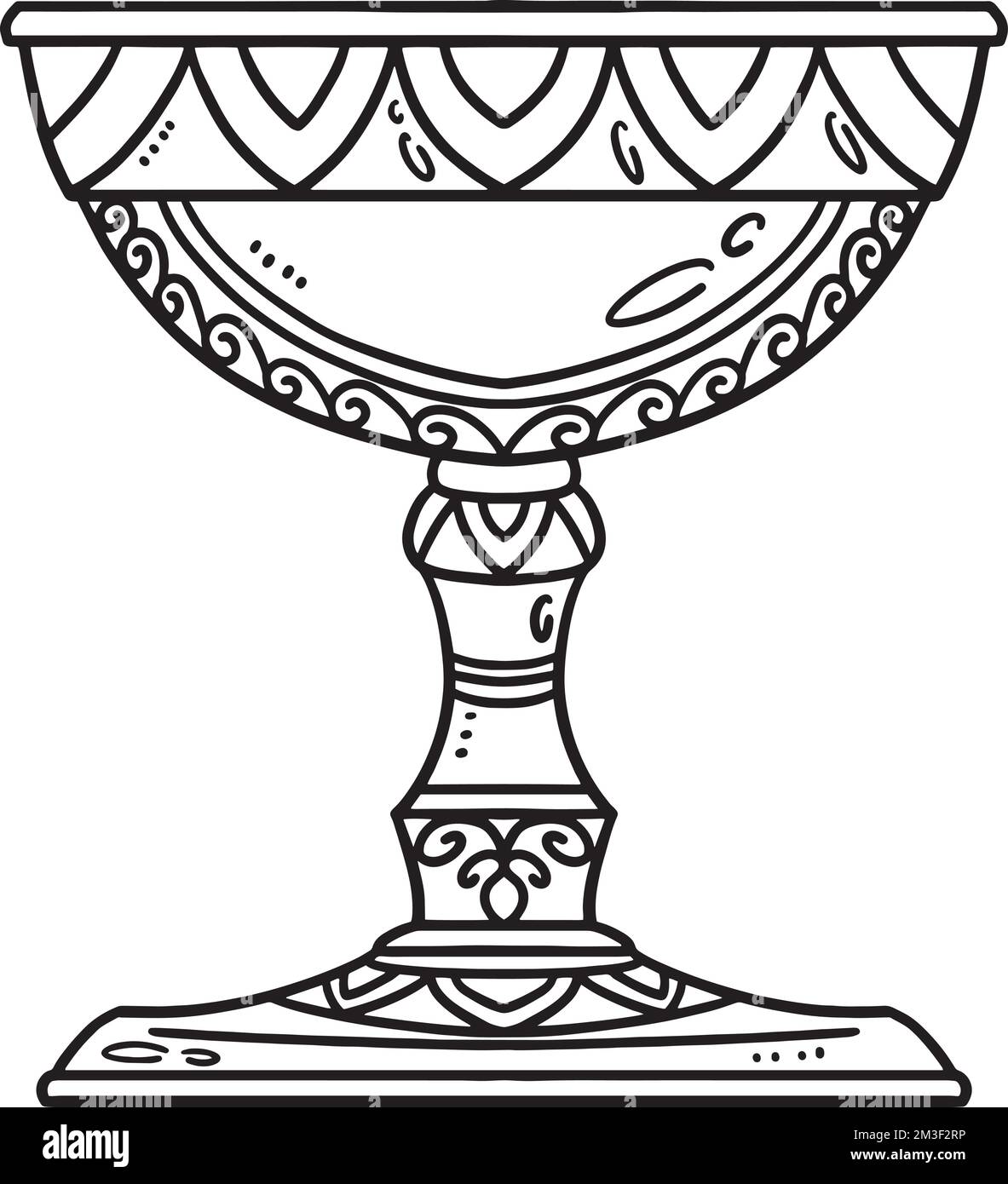 Christian Chalice de vin page de coloriage isolée Illustration de Vecteur