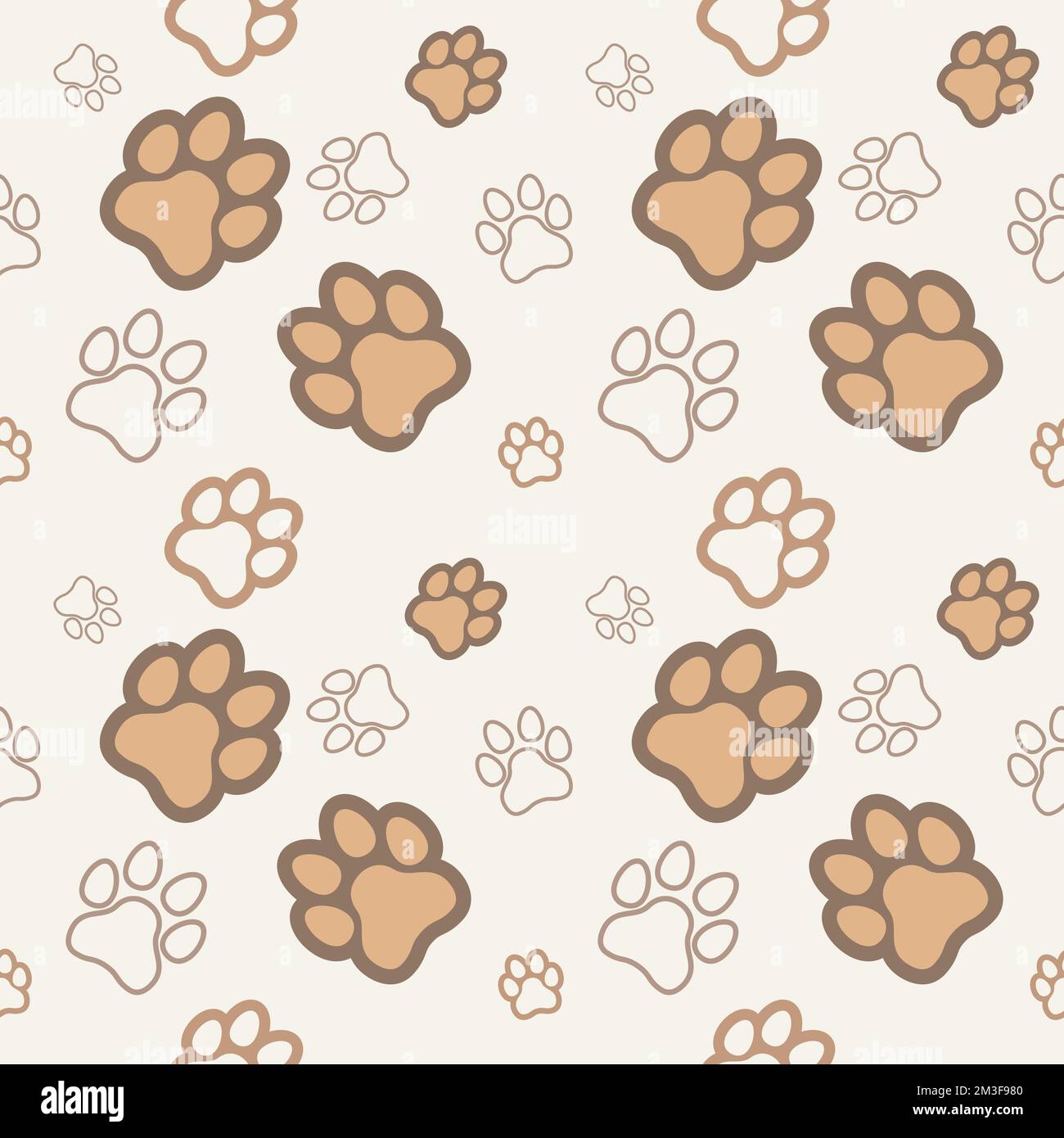 Paw pour chiens et chats sans couture motif vectoriel doodle empreinte animale abstraite arrière-plan pour l'illustration du tissu, de la texture et du papier peint pour l'impression numérique Illustration de Vecteur