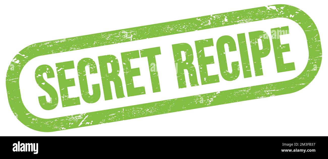 RECETTE SECRÈTE, texte sur le signe vert du rectangle. Banque D'Images