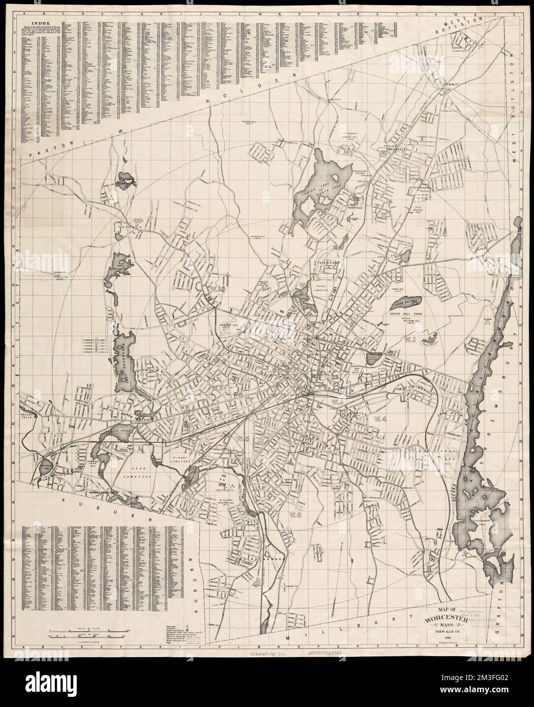 Carte de Worcester Mass , Worcester Mass., cartes Norman B. Leventhal Map Center Collection Banque D'Images