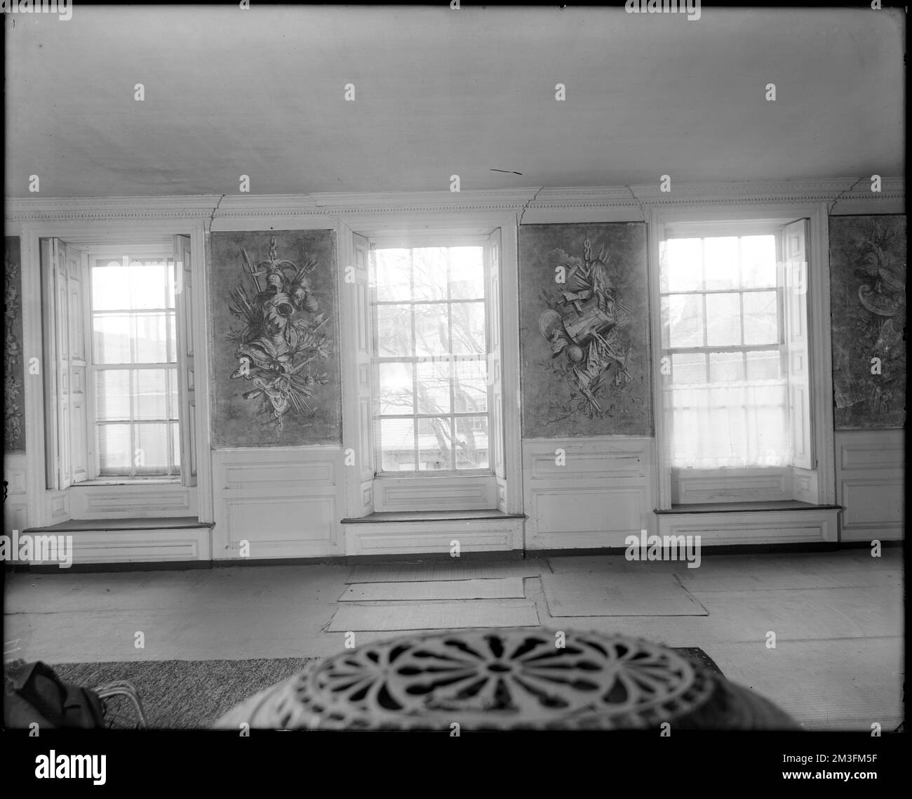 Marblehead, 169 Washington Street, intérieur, maison de Saint Jeremiah Lee , Maisons, intérieurs, Fonds d'écran, Lee, Jérémie, 1721-1775. Collection de négatifs sur plaque de verre de Frank cousins Banque D'Images