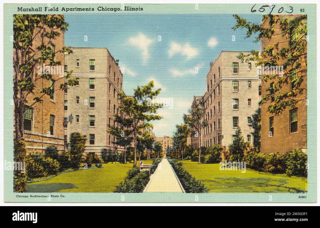 Marshall Field Apartments, Chicago, Illinois , Maisons, Tichnor Brothers Collection, Cartes postales des États-Unis Banque D'Images