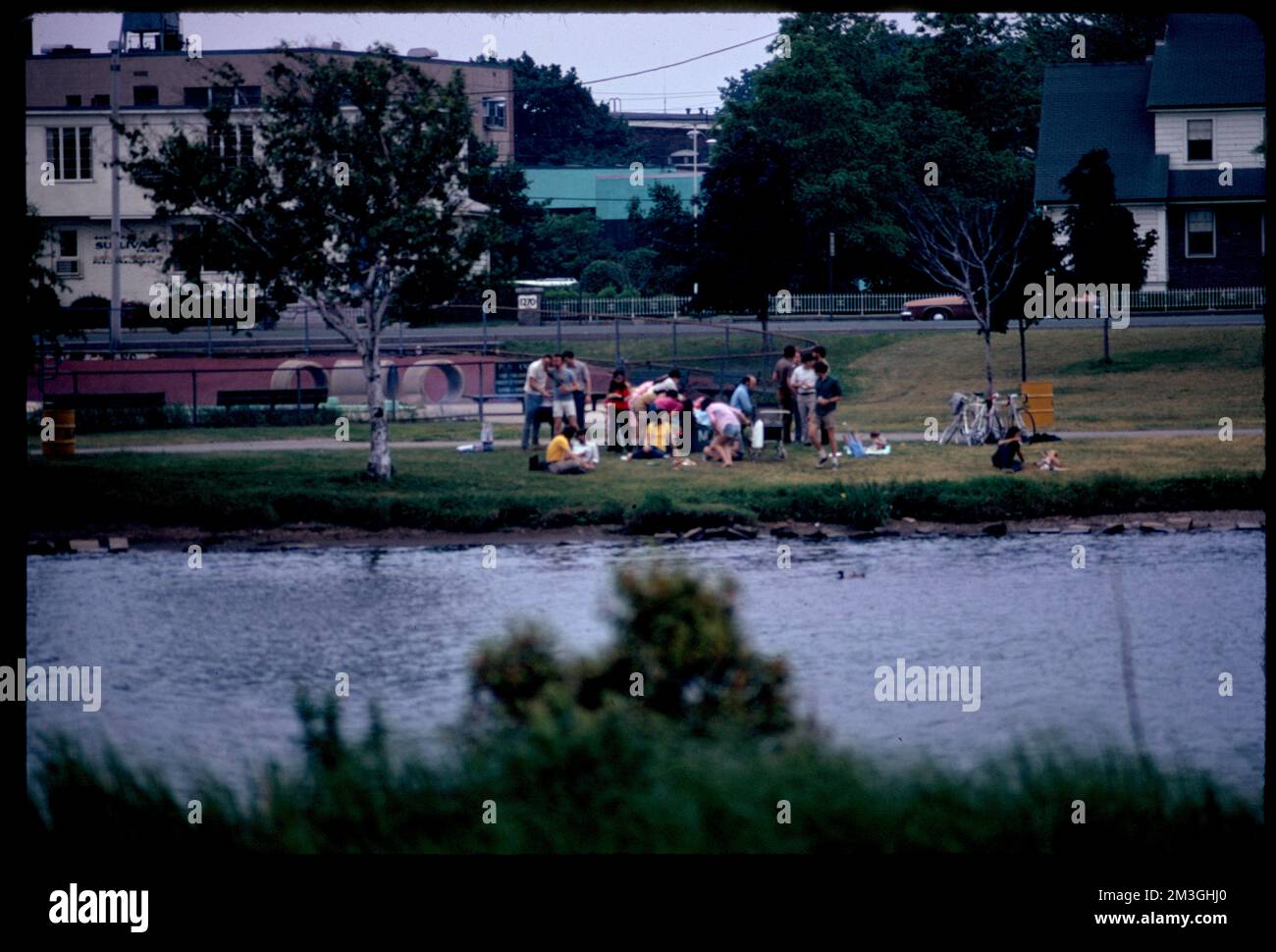 Aire de loisirs MDC du côté Cambridge de la rivière Charles , rivières, fronts d'eau, parcs, loisirs, Loisirs. Photographies d'Ernst Halberstadt Banque D'Images