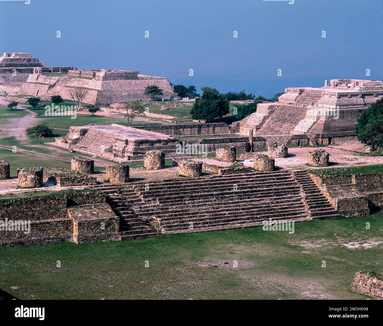 Zone archéologique de Monte Alban, Oaxaca, Mexique. Banque D'Images