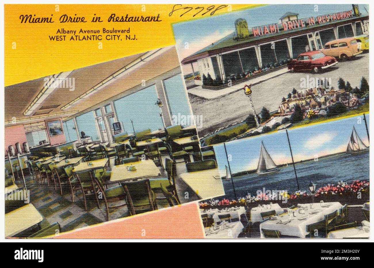 Miami Drive dans Restaurant, Albany Avenue Boulevard, West Atlantic City, N. J. , restaurants, Tichnor Brothers Collection, cartes postales des États-Unis Banque D'Images