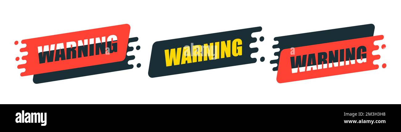 Des panneaux indiquent le danger. Étiquette d'avertissement. Illustration de Vecteur