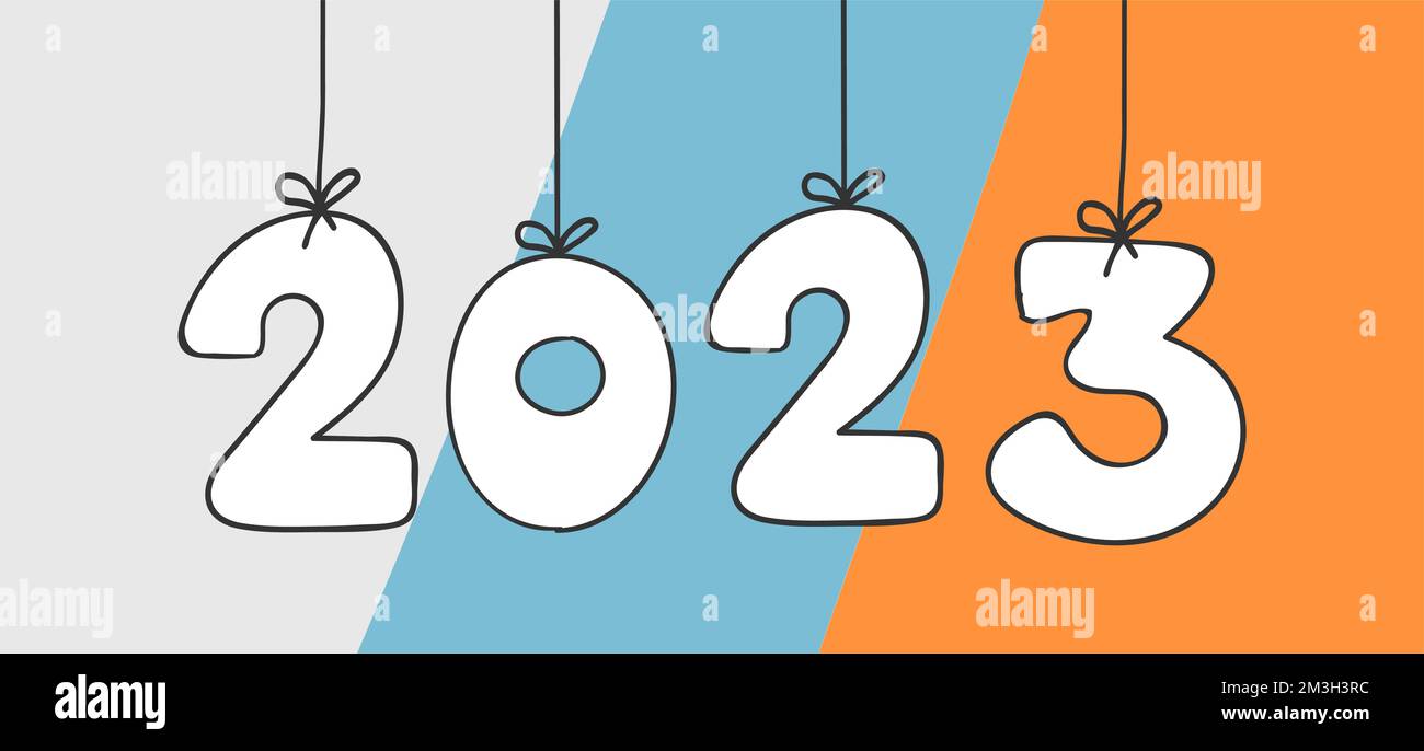 2023 heureux nouvel an moderne design tendance numéros suspendus Illustration de Vecteur