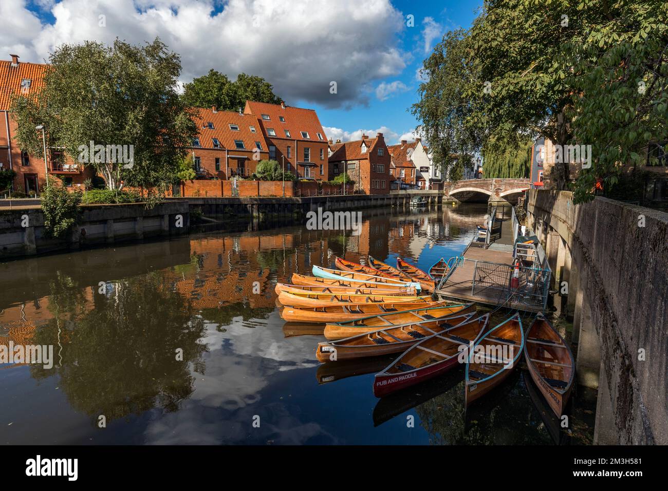 River Wensum; Norwich; Norfolk; Royaume-Uni Banque D'Images