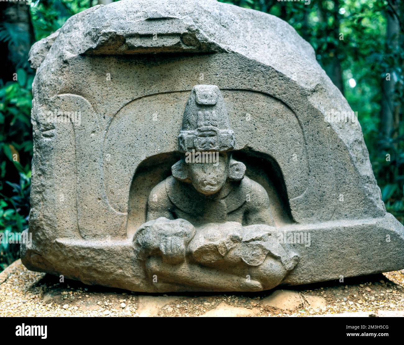 Parque-Museo la Venta,Villahermosa,Tabasco, Mexique. autel à la mère nº 5 Banque D'Images