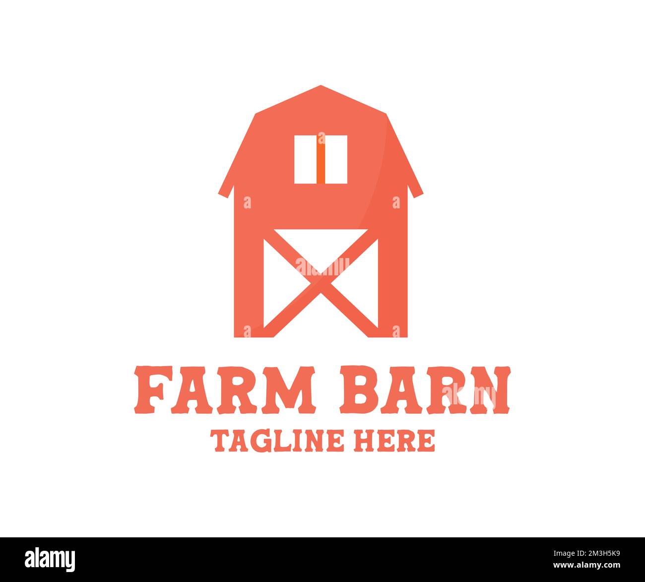 Grange rouge, logo traditionnel de la ferme américaine. Ancienne grange agricole, maison campagne agricole. Produits biologiques, vecteur de concept des produits frais de la ferme. Illustration de Vecteur