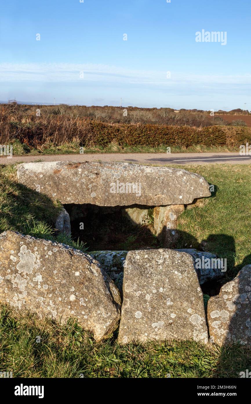 Tombeau de Tregiffian ; Lamorna ; Cornwall ; Royaume-Uni Banque D'Images