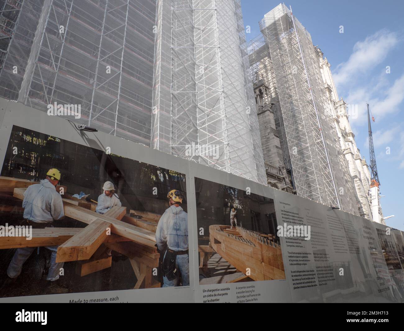 Notre Dame en construction, Paris Banque D'Images