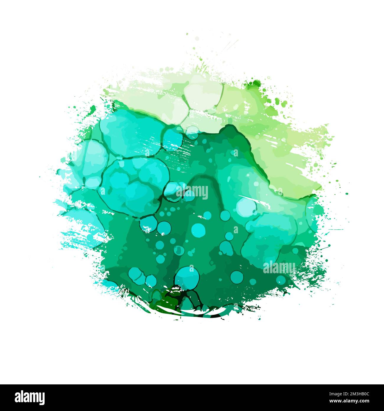 Grunge circle buvard vert aquarelle icône vecteur sur fond blanc Illustration de Vecteur