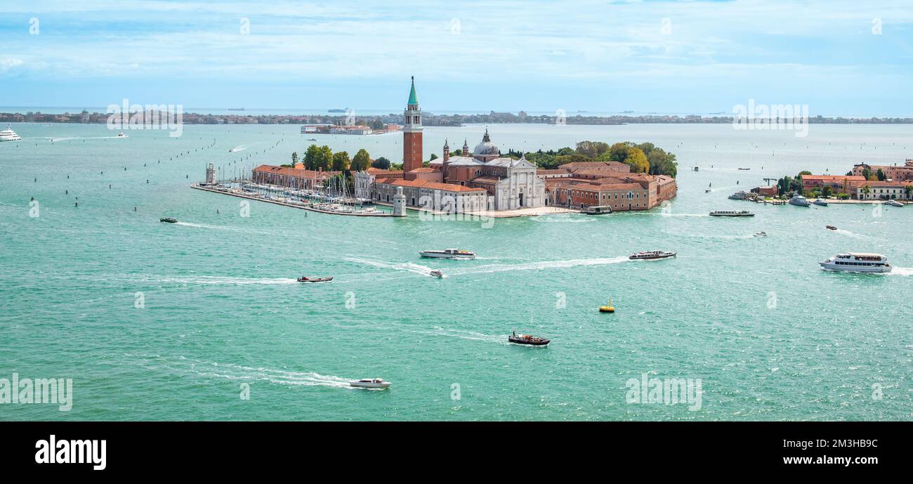 L'île de San Giorgio Maggiore, à Venise, Italie. Banque D'Images