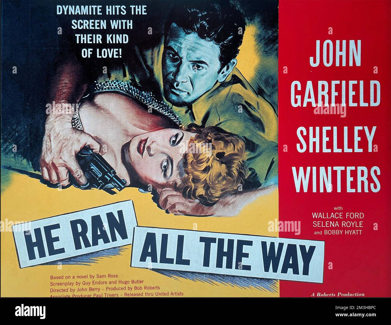 IL A DIRIGÉ TOUT LE CHEMIN 1951 United Artists film avec John Garfield et Shelley Winters Banque D'Images