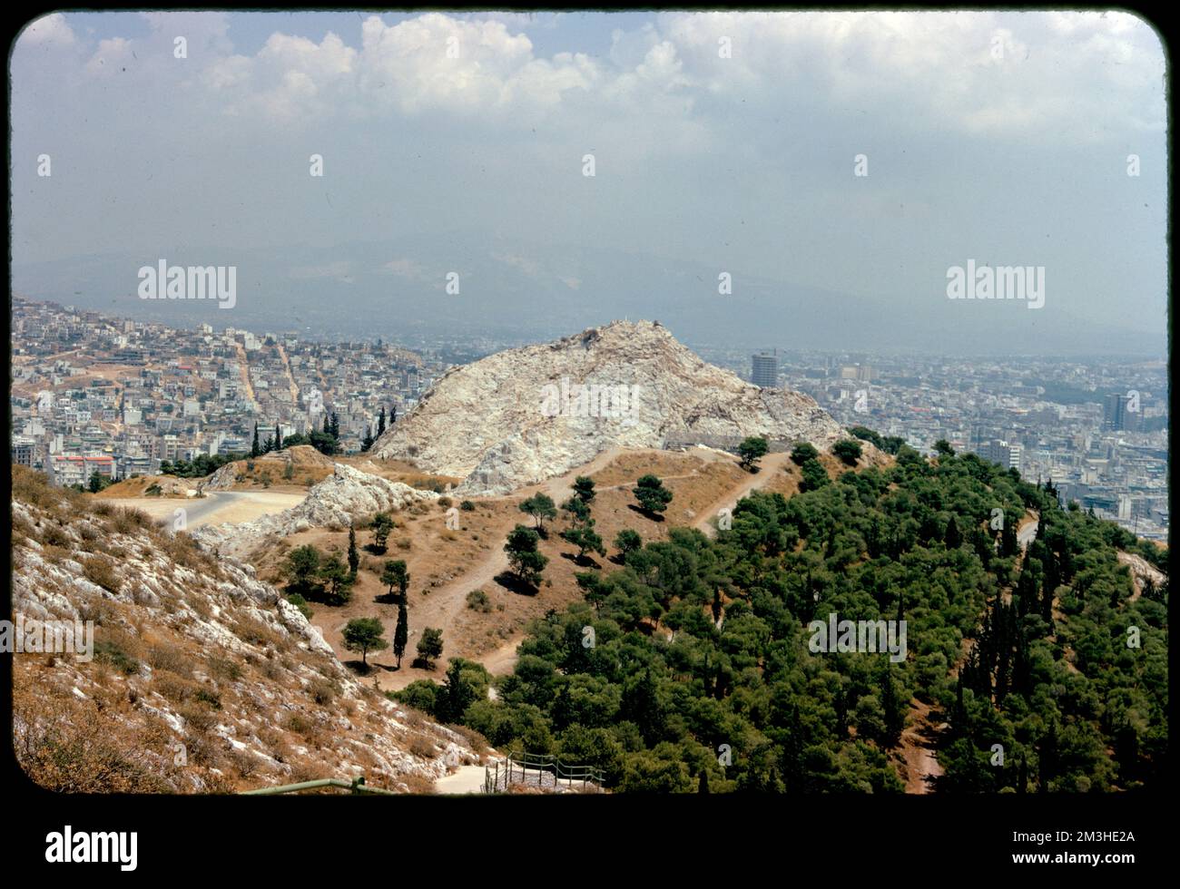 Mont Lycabette, Athènes, Grèce, montagnes. Collection Edmund L. Mitchell Banque D'Images