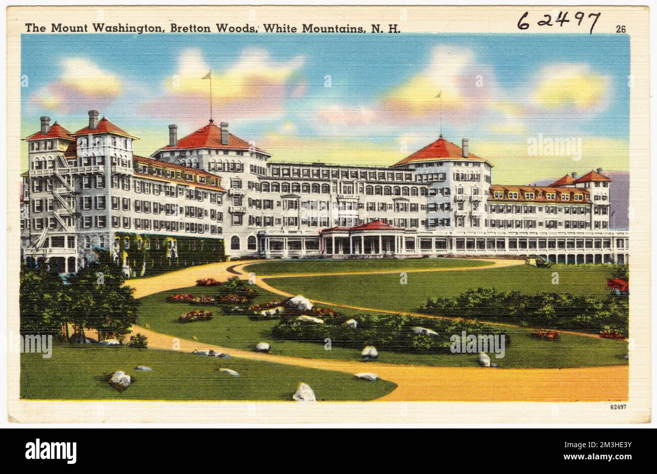 Le mont Washington, Bretton Woods, White Mountains, N.H. , Hôtels, Tichnor Brothers Collection, cartes postales des États-Unis Banque D'Images