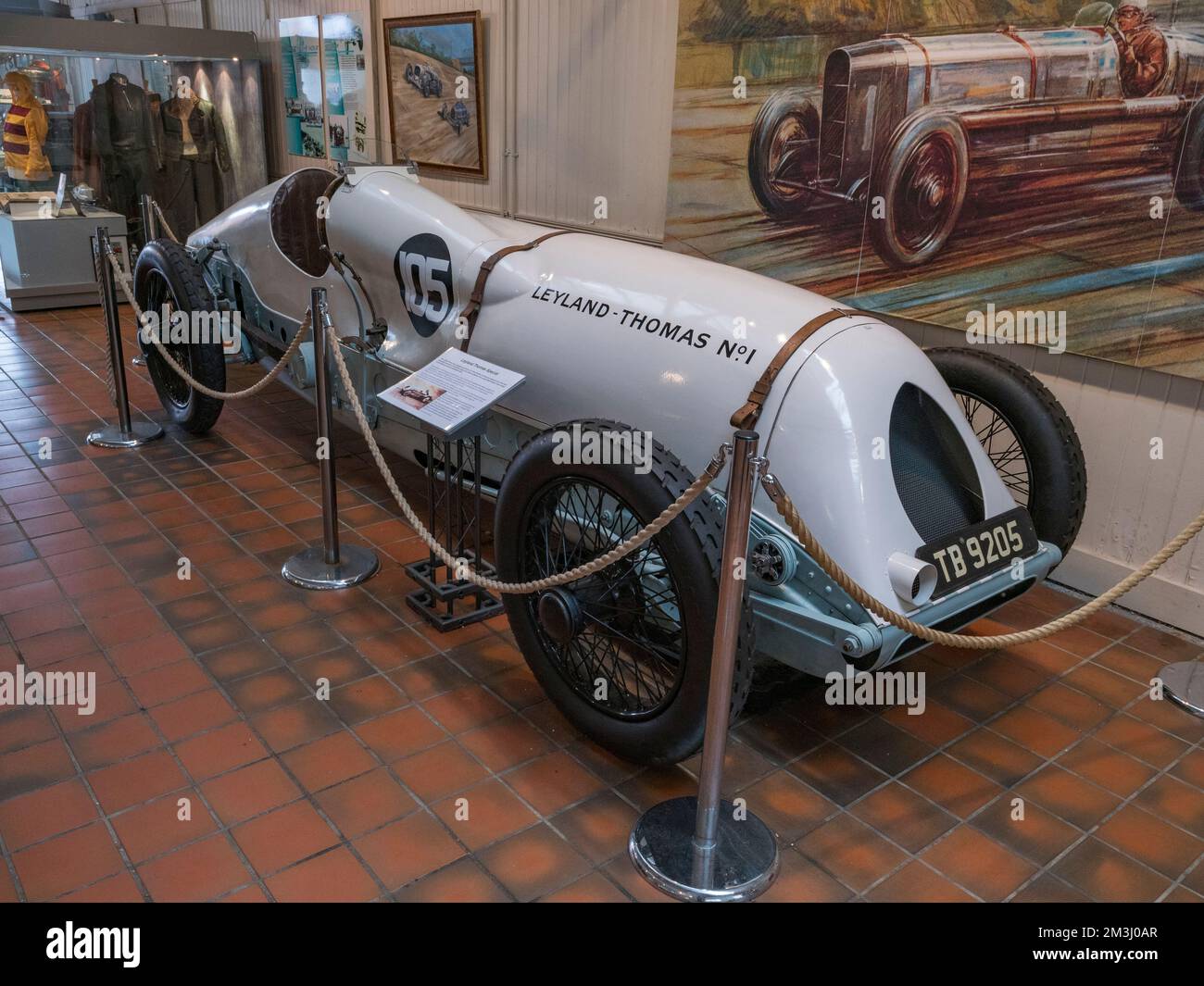 Une voiture de course Leyland Thomas Special, conçue par JG Parry-Thomas au Brooklands Museum, Surrey, Royaume-Uni. Banque D'Images