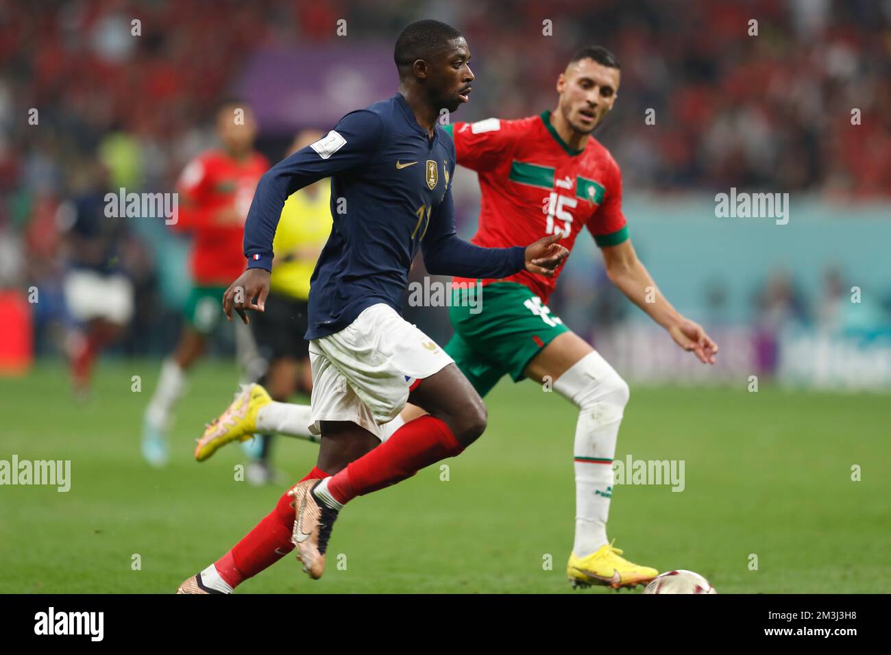 Al Khor, Qatar. 14th décembre 2022. Ousmane Dembele (FRA) football : coupe du monde de la FIFA Qatar 2022 demi-finale match entre la France 2-0 Maroc au stade Al Bayt à Al Khor, Qatar . Crédit: Mutsu Kawamori/AFLO/Alay Live News Banque D'Images