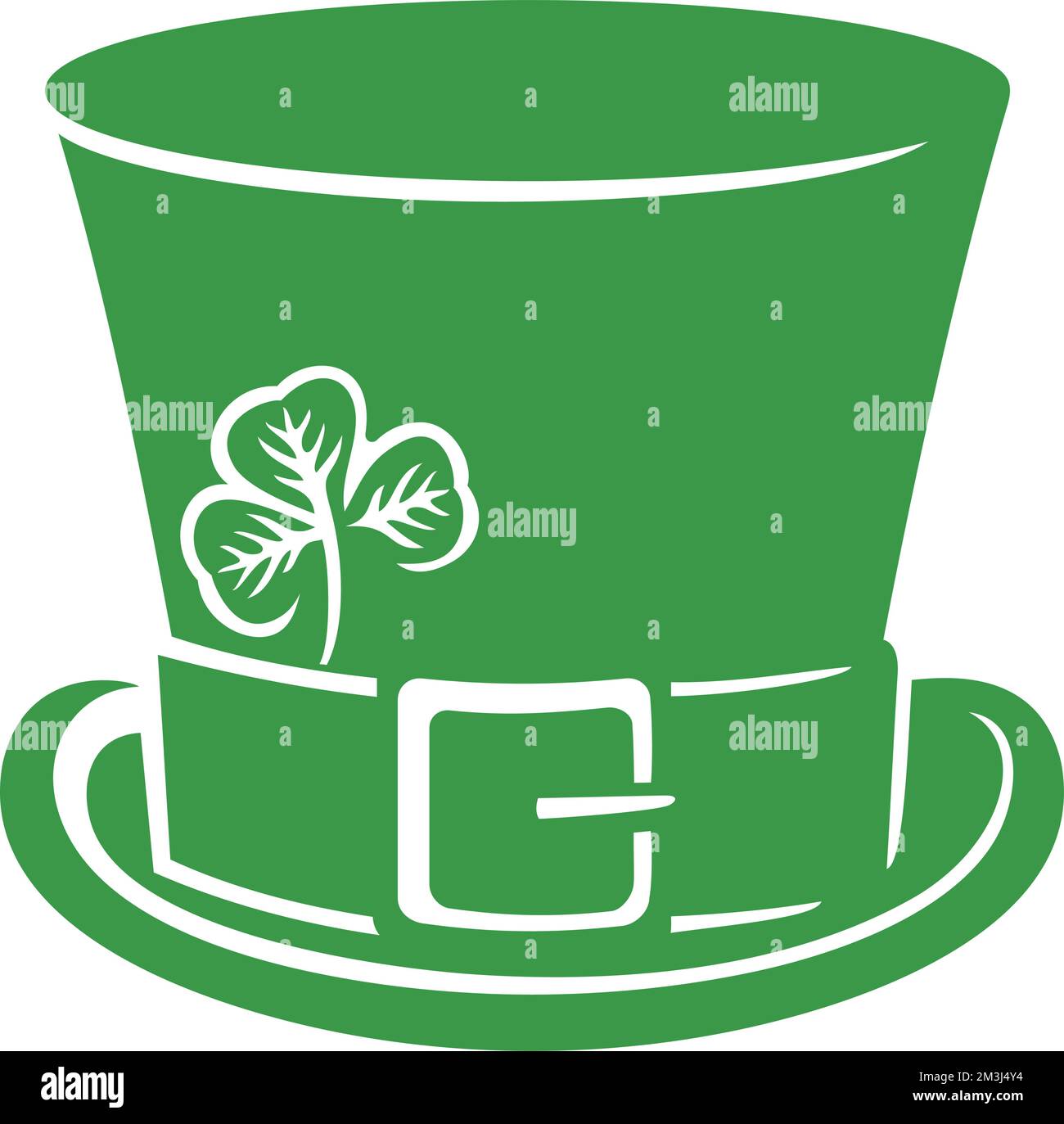 Chapeau Lepreun Green Top avec trèfle (Shamrock). St. Patrick’s Day Design. Illustration vectorielle. Illustration de Vecteur