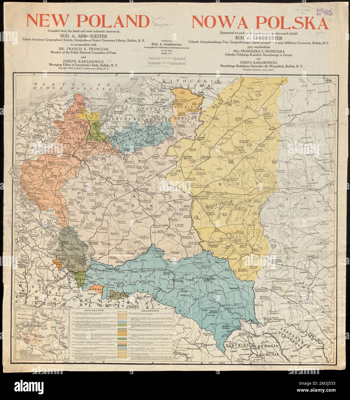 Nouvelle Pologne - Nowa Polska , Pologne, frontières, cartes, Pologne, Histoire, 1918-1945, cartes Norman B. Leventhal Map Centre Collection Banque D'Images