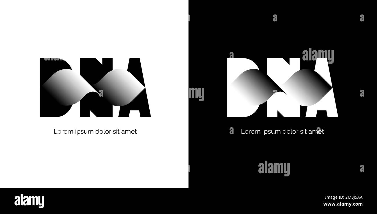 Logo de la molécule en spirale abstraite d'ADN. Médecine structure d'hélice de gène concept de logotype. Forme d'onde moléculaire génétique sur inscription simple. Modèle eps de vecteur créatif d'identité de marque d'entreprise Illustration de Vecteur