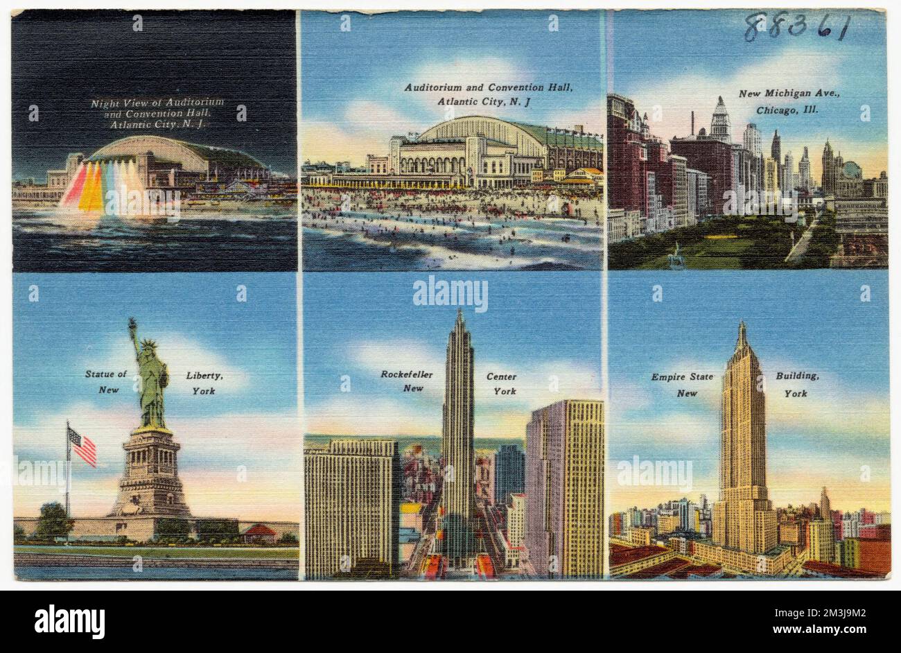 Vue nocturne de l'auditorium et du palais des congrès, Atlantic City, N.J. , Villes et villages, Collection Tichnor Brothers, cartes postales des États-Unis Banque D'Images Vue nocturne de l'auditorium et du palais des congrès, Atlantic City, N.J. , Villes et villages, Collection Tichnor Brothers, cartes postales des États-Unis Banque D'Images