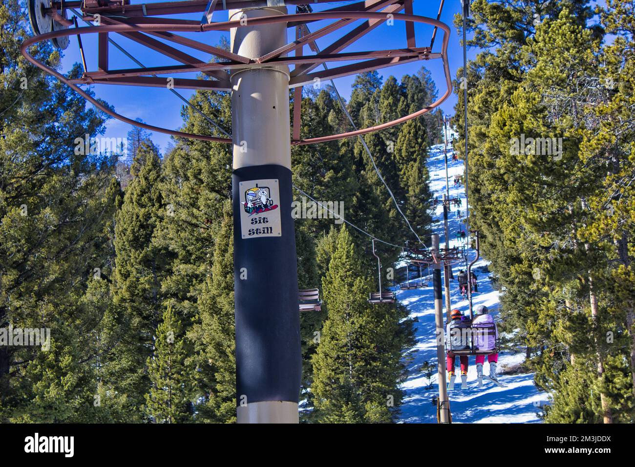 Télésiège à la station de ski de Maverick Mountain dans le Montana Banque D'Images