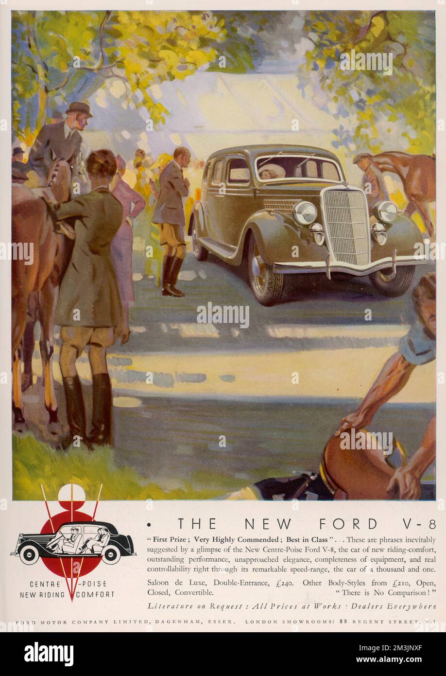 FORD V-8 À UN SPECTACLE ÉQUESTRE Banque D'Images