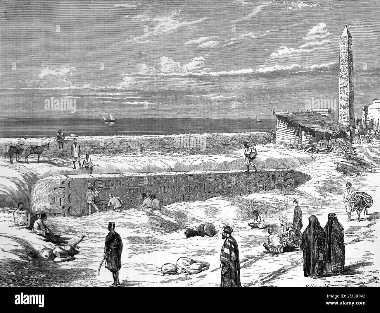 L'aiguille de Cléopâtre, Alexandrie Banque D'Images