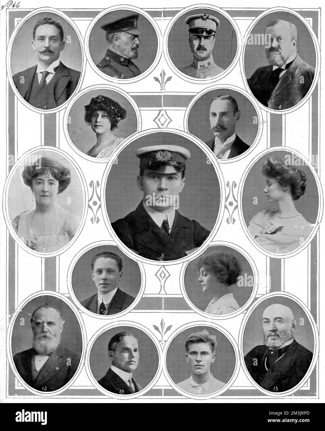 À bord du Titanic : passagers notables Banque D'Images
