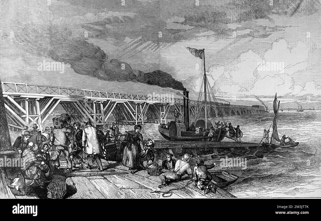 Le New Holland Ferry, sur le Humber 1848 Banque D'Images