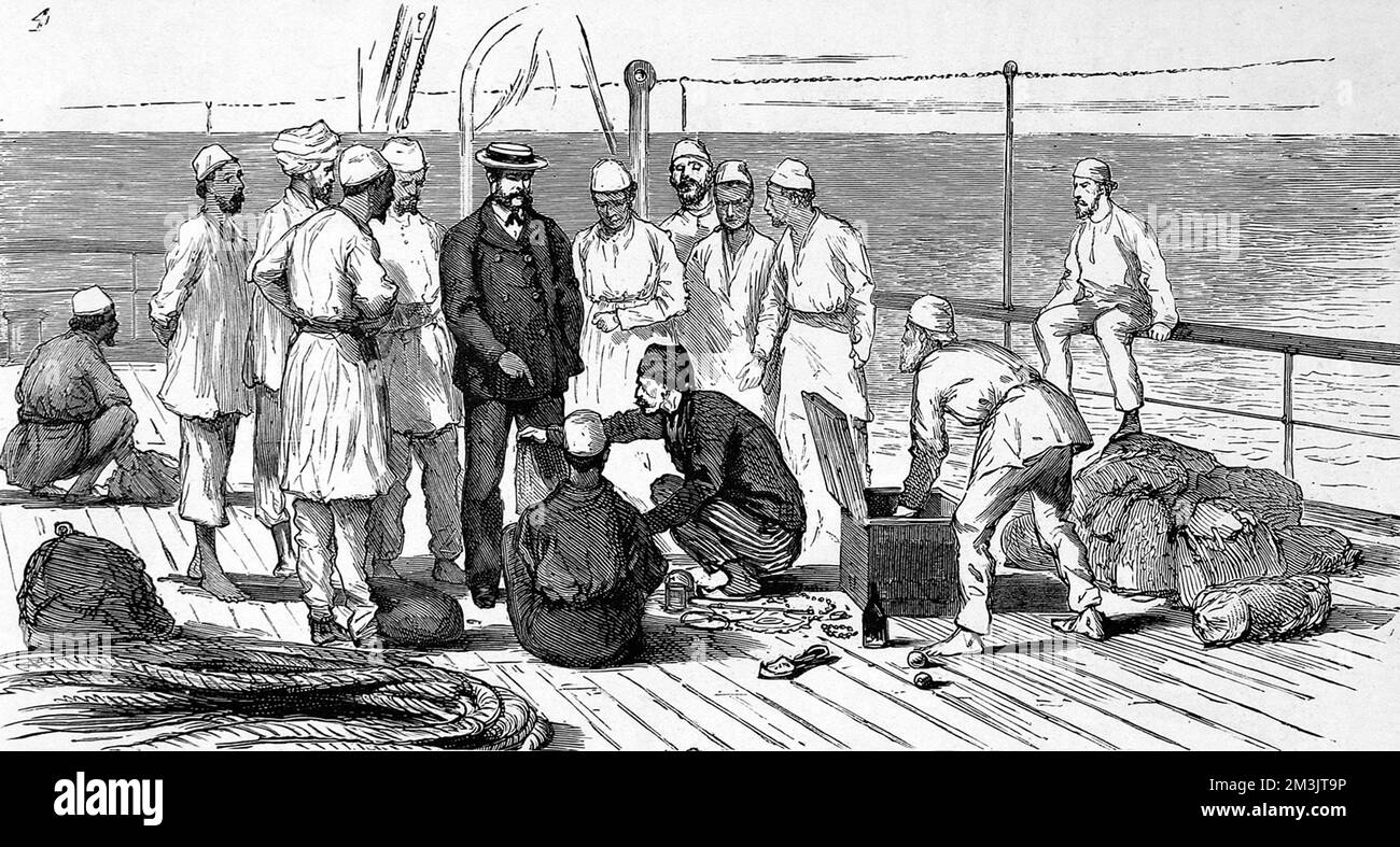 Scène à bord du SS 'Sumatra', 1875 Banque D'Images