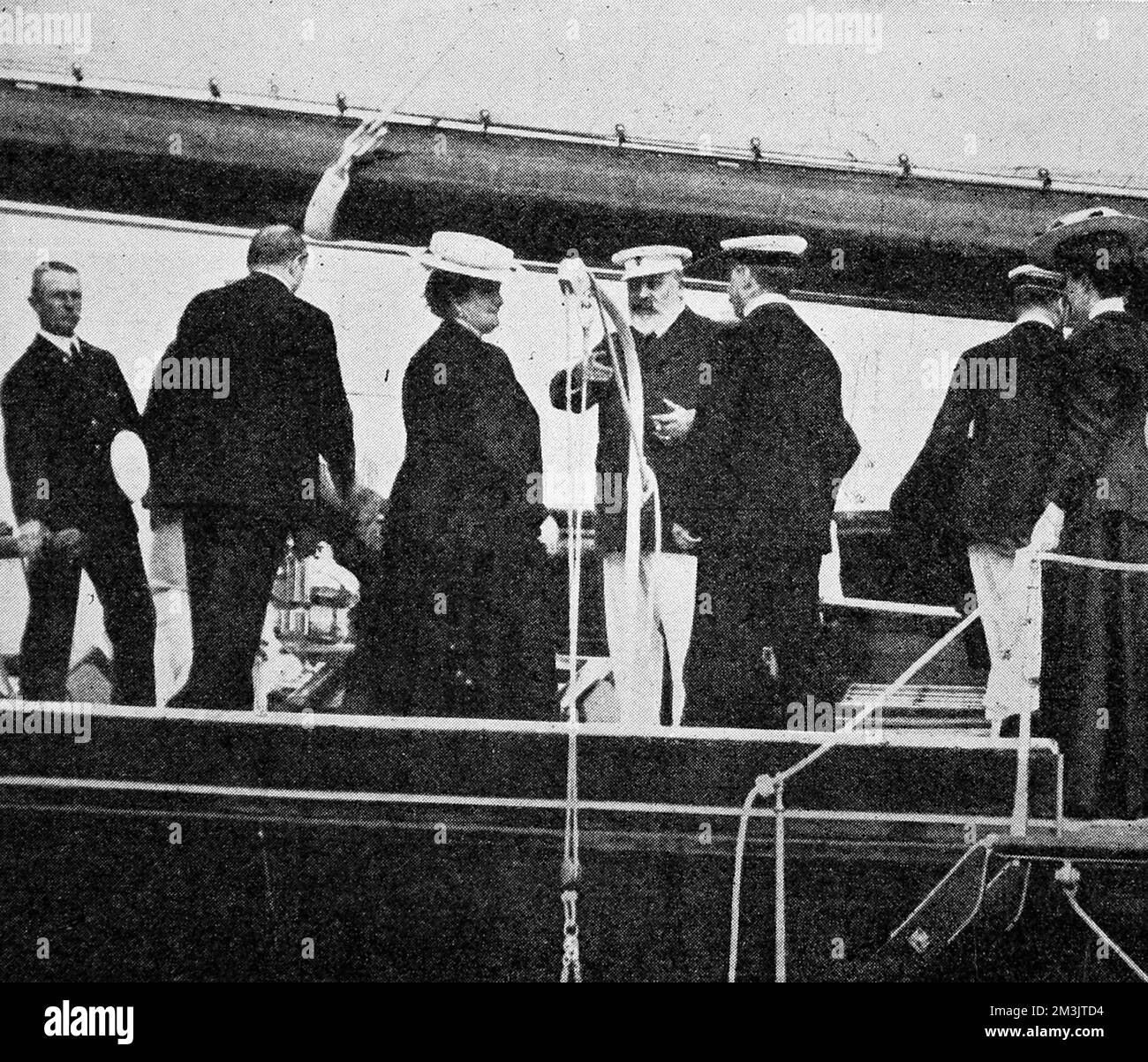 Edward VII à bord du 'Britannia' Banque D'Images